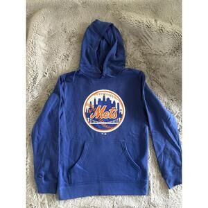 New York Mets Mens Hoodie Cooperstown Collection Blue Pocket Size Small NWT